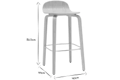 Outlet Miliboo Set de 2 taburetes de cocina nórdicos de madera de roble 68 cm OBRA