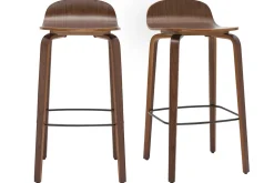 Best Sale Miliboo Set de 2 taburetes de cocina vintage de nogal 68 cm OBRA