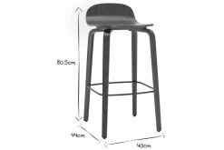 Best Sale Miliboo Set de 2 taburetes de cocina vintage de nogal 68 cm OBRA