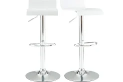 Shop Miliboo Set de 2 taburetes de cocina blancos con madera y acero cromado SURF V2