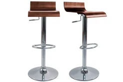 Best Miliboo Set de 2 taburetes de cocina de madera oscura de nogal y acero cromado SURF V2