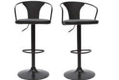 Discount Miliboo Set de 2 taburetes de cocina ajustables negros estilo industrial BECKETT