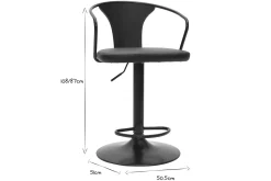 Discount Miliboo Set de 2 taburetes de cocina ajustables negros estilo industrial BECKETT