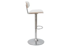 Outlet Miliboo Set de 2 taburetes de cocina de diseño regulable blanco y madera clara VASCO