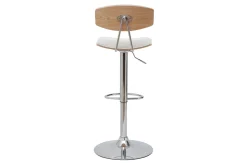 Outlet Miliboo Set de 2 taburetes de cocina de diseño regulable blanco y madera clara VASCO