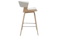 Discount Miliboo Set de 2 taburetes de cocina de diseño blanco con madera clara 65 cm SYRAH