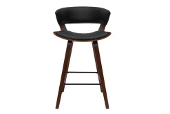 Store Miliboo Set de 2 taburetes de cocina de diseño negro con madera oscura 65 cm SYRAH