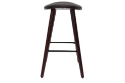 Cheap Miliboo Set de 2 taburetes de cocina de madera oscura de nogal y negro 65 cm MEADOW