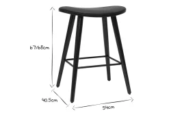 Cheap Miliboo Set de 2 taburetes de cocina de madera oscura de nogal y negro 65 cm MEADOW