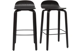 Cheap Miliboo Set de 2 taburetes de cocina vintage negros 68 cm OBRA