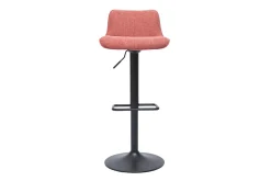 Online Miliboo Set de 2 taburetes de cocina regulables y giratorios 360º de tejido efecto aterciopelado terracota y metal negro BOOST