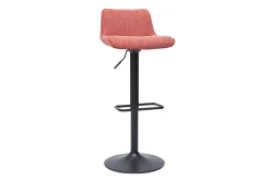 Online Miliboo Set de 2 taburetes de cocina regulables y giratorios 360º de tejido efecto aterciopelado terracota y metal negro BOOST