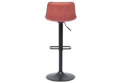 Online Miliboo Set de 2 taburetes de cocina regulables y giratorios 360º de tejido efecto aterciopelado terracota y metal negro BOOST