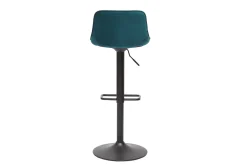 Best Sale Miliboo Set de 2 taburetes de cocina ajustables 360º de terciopelo azul petróleo y metal negro BOOST