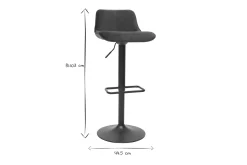 Best Sale Miliboo Set de 2 taburetes de cocina ajustables 360º de terciopelo azul petróleo y metal negro BOOST