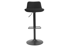 Store Miliboo Set de 2 taburetes de cocina ajustables 360º negros de terciopelo y metal BOOST
