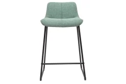 Best Sale Miliboo Set de 2 taburetes de cocina fijos efecto aterciopelado texturizado color celadón con pata de metal 65 cm BOOST