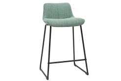 Best Sale Miliboo Set de 2 taburetes de cocina fijos efecto aterciopelado texturizado color celadón con pata de metal 65 cm BOOST