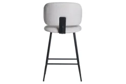 Shop Miliboo Set de 2 taburetes de cocina fijos efecto aterciopelado texturizado beige y metal negro 70 cm ATRIUM