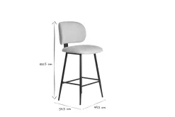 Shop Miliboo Set de 2 taburetes de cocina fijos efecto aterciopelado texturizado beige y metal negro 70 cm ATRIUM