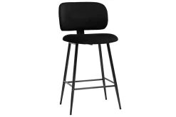 Hot Miliboo Set de 2 taburetes de cocina negros de terciopelo y metal 70 cm ATRIUM