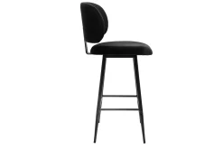 Hot Miliboo Set de 2 taburetes de cocina negros de terciopelo y metal 70 cm ATRIUM