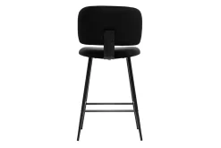Hot Miliboo Set de 2 taburetes de cocina negros de terciopelo y metal 70 cm ATRIUM