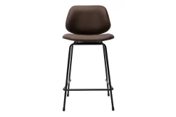 Best Sale Miliboo Set de 2 taburetes de cocina marrón envejecido y metal negro 65 cm BARNET