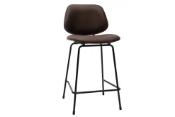 Best Sale Miliboo Set de 2 taburetes de cocina marrón envejecido y metal negro 65 cm BARNET