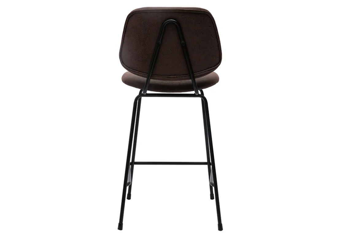 Best Sale Miliboo Set de 2 taburetes de cocina marrón envejecido y metal negro 65 cm BARNET