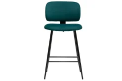 Cheap Miliboo Set de 2 taburetes de cocina de terciopelo azul petróleo y metal negro 70 cm de altura ATRIUM