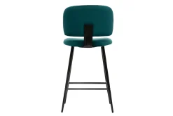 Cheap Miliboo Set de 2 taburetes de cocina de terciopelo azul petróleo y metal negro 70 cm de altura ATRIUM