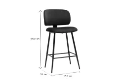Cheap Miliboo Set de 2 taburetes de cocina de terciopelo azul petróleo y metal negro 70 cm de altura ATRIUM