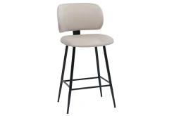 Flash Sale Miliboo Set de 2 taburetes de cocina de terciopelo color topo y metal negro 70 cm de altura ATRIUM