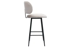 Flash Sale Miliboo Set de 2 taburetes de cocina de terciopelo color topo y metal negro 70 cm de altura ATRIUM