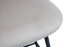 Flash Sale Miliboo Set de 2 taburetes de cocina de terciopelo color topo y metal negro 70 cm de altura ATRIUM