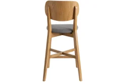 Best Miliboo Set de 2 taburetes de cocina de madera de roble clara y tejido gris jaspeado 65 cm LUCIA