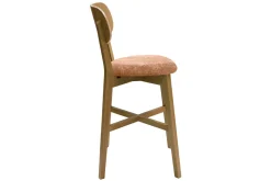 Best Sale Miliboo Set de 2 taburetes de cocina de madera de roble claro y tela efecto aterciopelado terracota 65 cm LUCIA