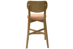 Best Sale Miliboo Set de 2 taburetes de cocina de madera de roble claro y tela efecto aterciopelado terracota 65 cm LUCIA
