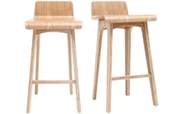 Shop Miliboo Set de 2 taburetes de cocina nórdicos madera clara 65 cm BALTIK