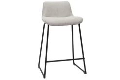 Best Miliboo Set de 2 taburetes de cocina fijos efecto aterciopelado texturizado beige con pata de metal 65 cm BOOST