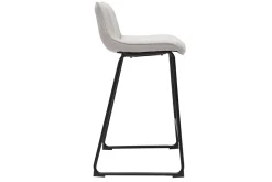 Best Miliboo Set de 2 taburetes de cocina fijos efecto aterciopelado texturizado beige con pata de metal 65 cm BOOST
