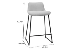 Best Miliboo Set de 2 taburetes de cocina fijos efecto aterciopelado texturizado beige con pata de metal 65 cm BOOST