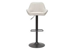 Flash Sale Miliboo Set de 2 taburetes de cocina ajustable de tela beige y metal negro RONNIE