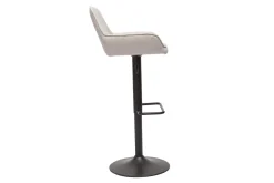 Flash Sale Miliboo Set de 2 taburetes de cocina ajustable de tela beige y metal negro RONNIE
