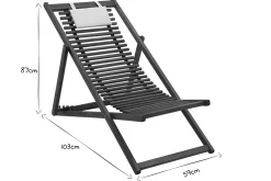Hot Miliboo Set de 2 tumbonas de madera maciza con cojín de tela blanca MOONA