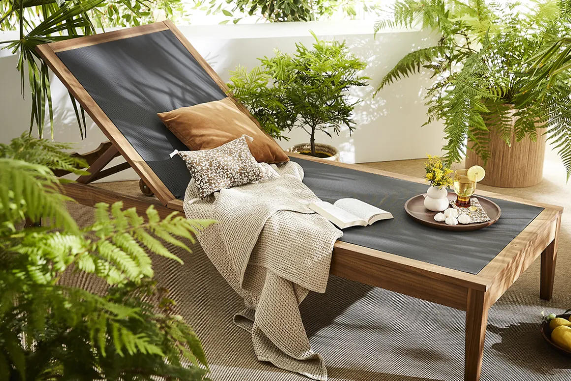 Flash Sale Miliboo Set de 2 tumbonas gris oscuro y madera maciza NAVEEN