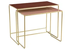 Best Miliboo Set de 2 mesas de centro nido terracotta, rosa y dorado WESS