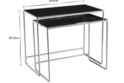 Discount Miliboo Set de 2 mesas de centro nido azul petróleo y dorado WESS