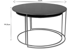 Cheap Miliboo Set de 2 mesas nido de centro en metal dorado y cristal tintado negro ROXO